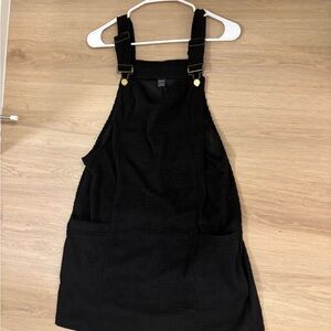 SHEIN Black Textured Overall Dress